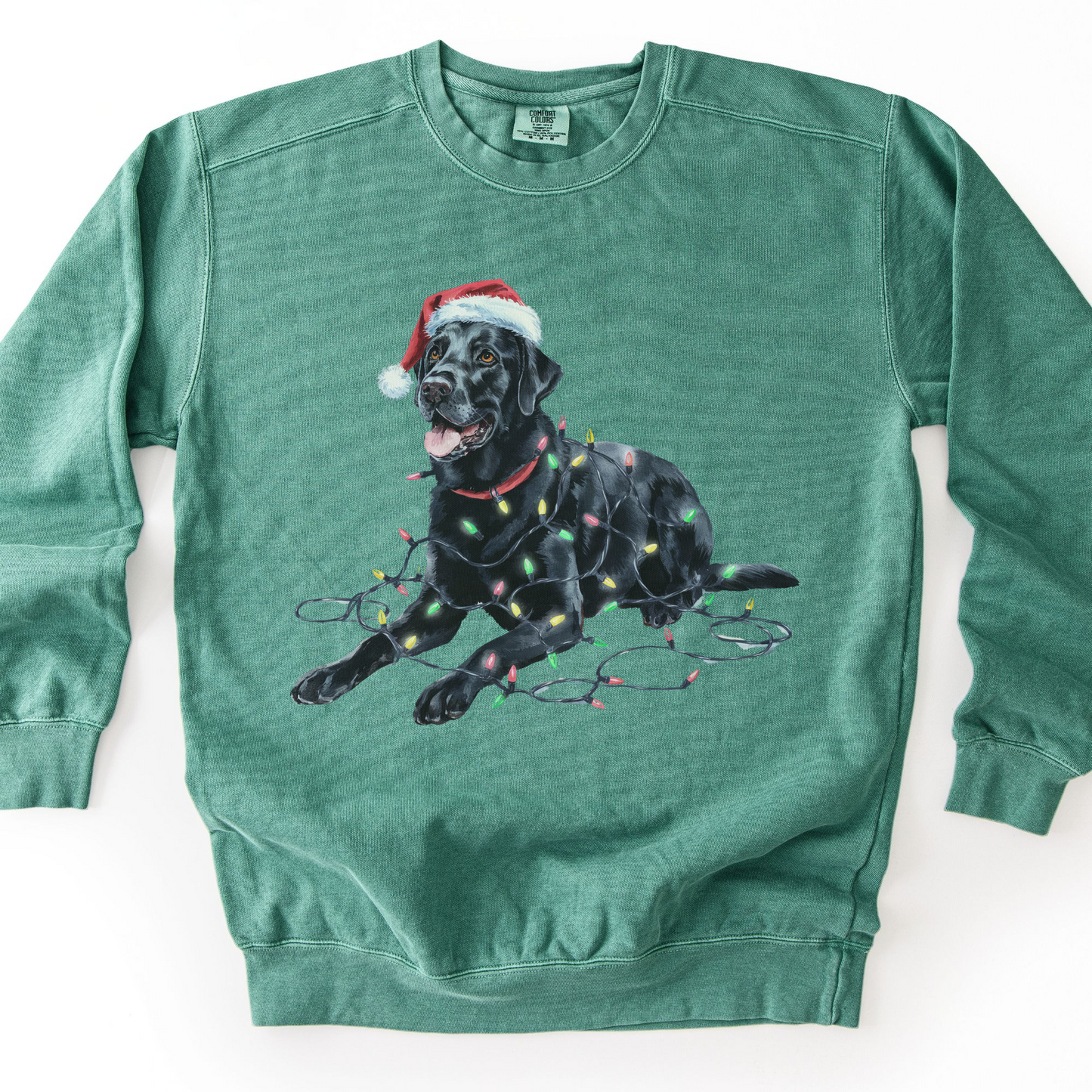 Black Lab Christmas Lights Sweatshirt