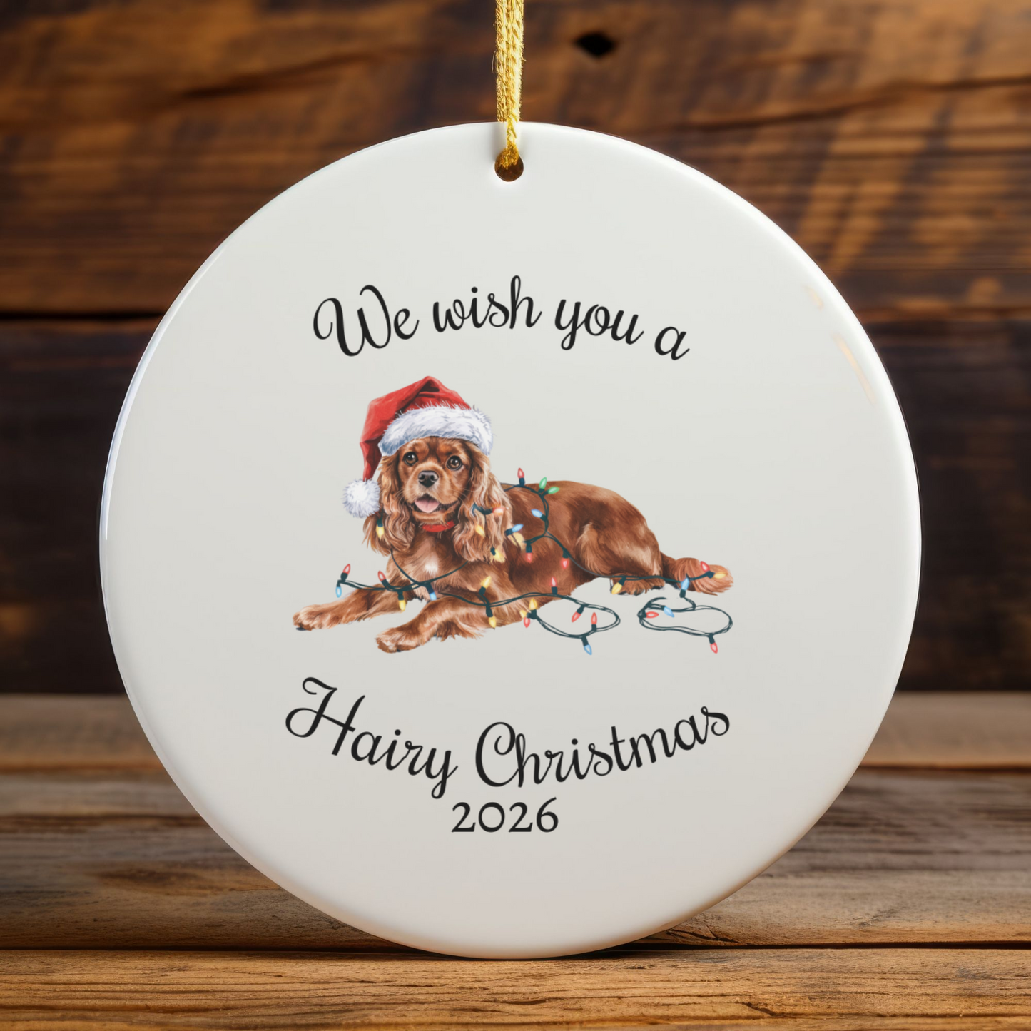 Ruby Cavalier King Charles Spaniel Ornament, Funny Dog Lover Gift, Pet Holiday