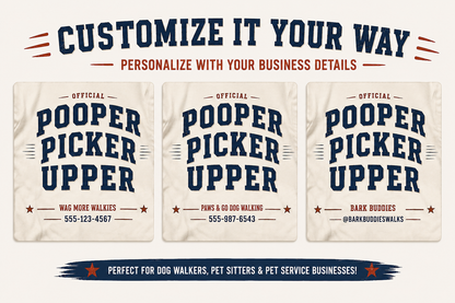 Funny Dog Walker Shirt, Personalized Pet Sitter Tee, Custom Work Uniform, Official Pooper Picker Upper