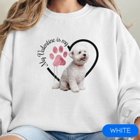 Load image into Gallery viewer, Valentine Bichon Frise Sweatshirt, Bichon Frise Mom,, Valentine Heart Dog, Valentine Dog Sweatshirt, Gift for Dog Lover
