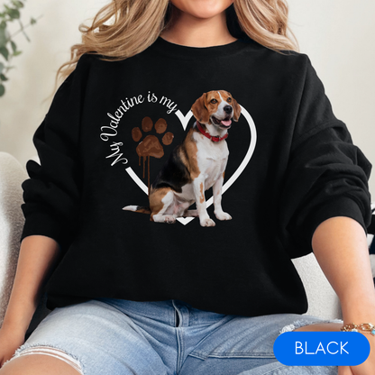Valentine Beagle Sweatshirt, Beagle Mom, Valentine Heart Dog Sweatshirt, Valentine Dog, Gift for Dog Lover, Beagle