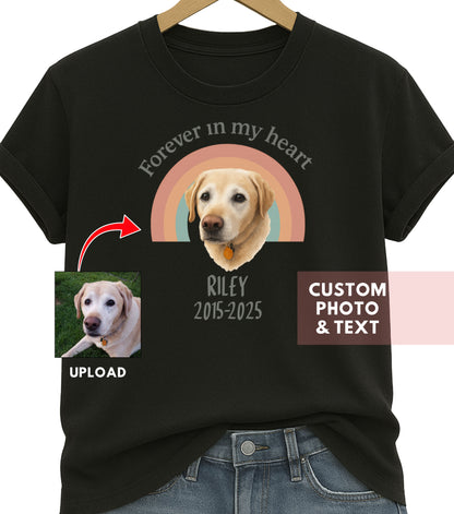 Personalized Pet Memorial Shirt, Dog Memory Gift, Rainbow Bridge Tribute Tee, Custom Photo Comfort Colors, Pet Lover Keepsake