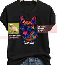 Load image into Gallery viewer, Personalized Pet Shirt — Fractured-Pattern Dog Art on Comfort Colors Tee
