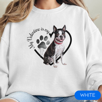 Load image into Gallery viewer, Valentine Boston Terrier Sweatshirt, Boston Terrier Mom, Valentine Heart Dog, Valentine Dog Sweatshirt, Gift for Dog Lover
