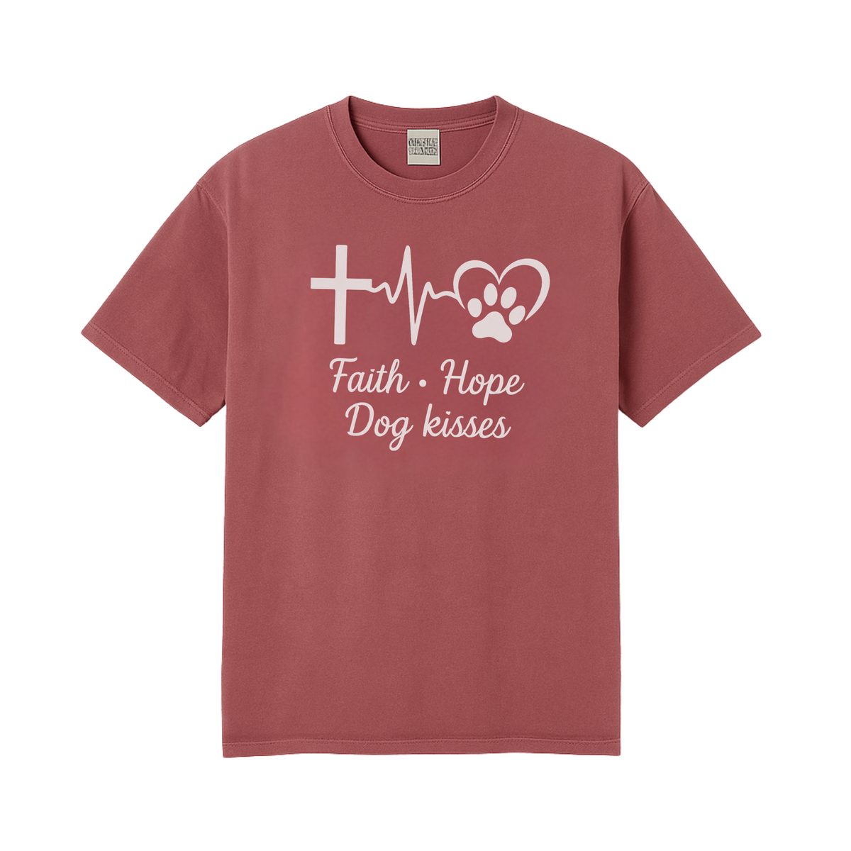 Unisex Garment-Faith Hope Dog Kisses Comfort Colors Shirt