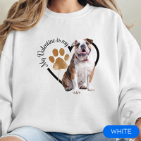 Load image into Gallery viewer, Valentine Bulldog Sweatshirt, Bulldog Mom, Valentine Heart Dog Sweatshirt, Valentine Dog, Gift for Dog Lover, Bulldog
