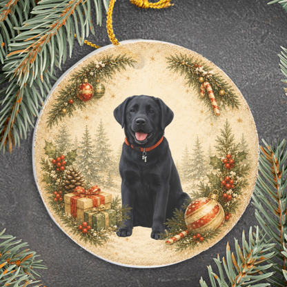 Custom Dog Photo Ornament, Personalized Name and Year, Double Sided Christmas Ornament