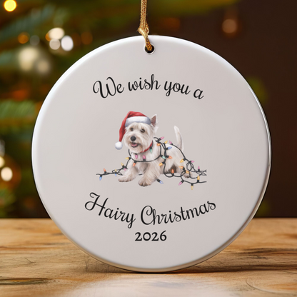 Christmas West Highland Terrier Ornament, Christmas Lights Dog Keepsake