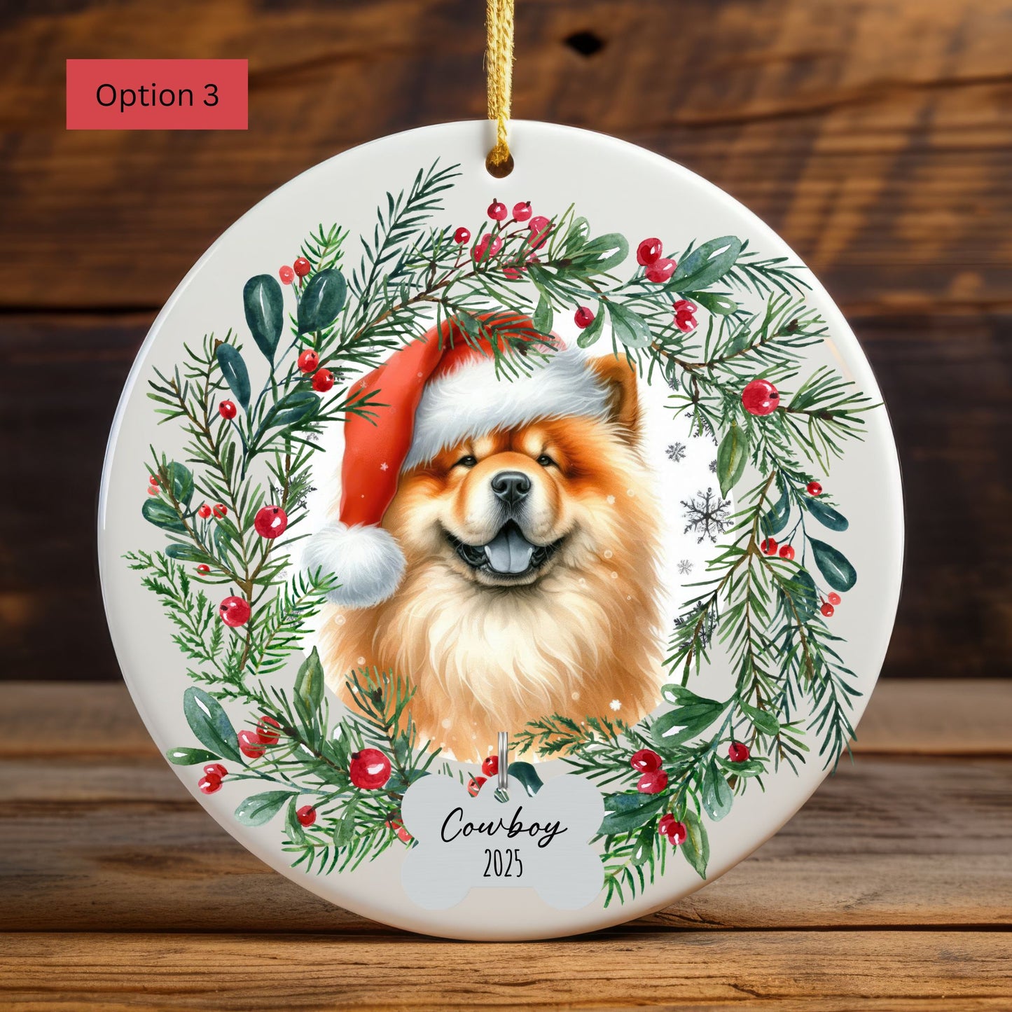 Personalized Chow Chow Christmas Ornament