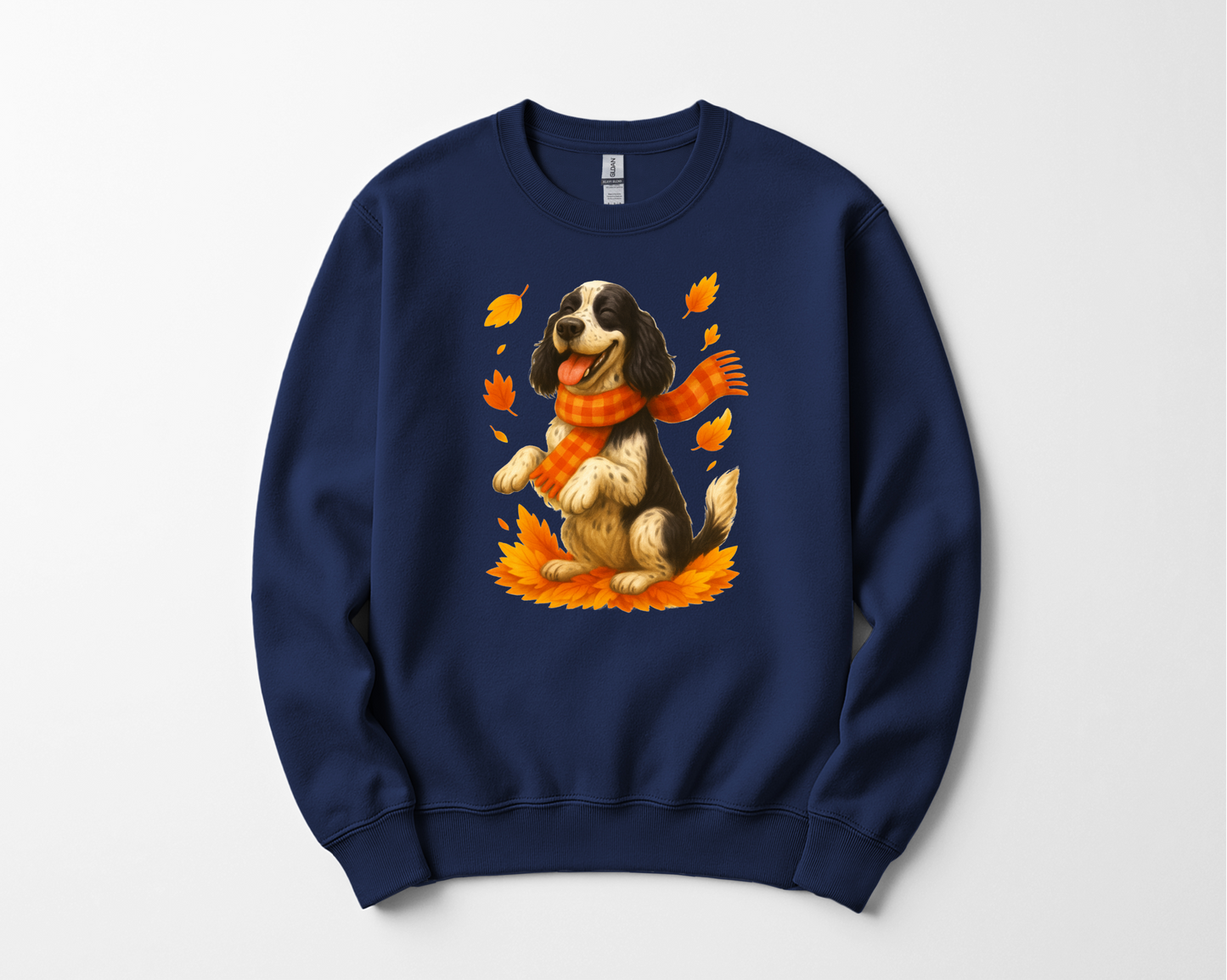Springer Spaniel Fall Sweatshirt, Cozy Autumn Dog Shirt, Black Dog Lover Gift, Cute Dog Autumn Apparel, Seasonal Puppy Outfit
