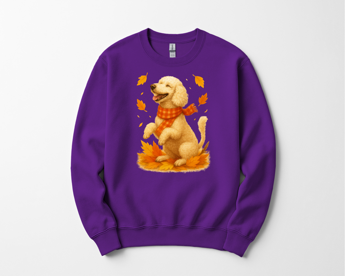 Poodle Autumn Shirt, Cozy Poodle Sweatshirt, Fall Dog Lover Apparel, Poodle Leaves Gift, Cute Dog Clothing, Autumn Vibes Sweatshirt