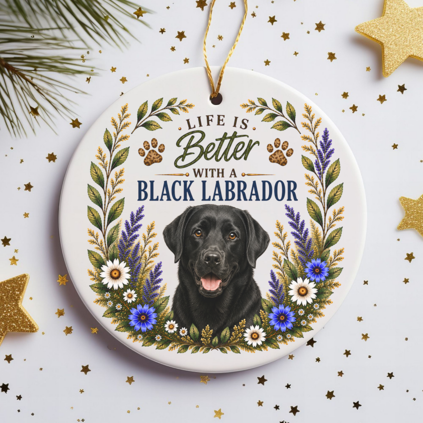 Black Lab Ornament, Labrador Retriever Gift, Black Lab Mom Gift, Dog Lover Keepsake