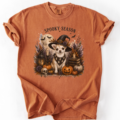 Custom Halloween Dog Shirt, Personalized Pet Portrait Comfort Colors Spooky Season Tee