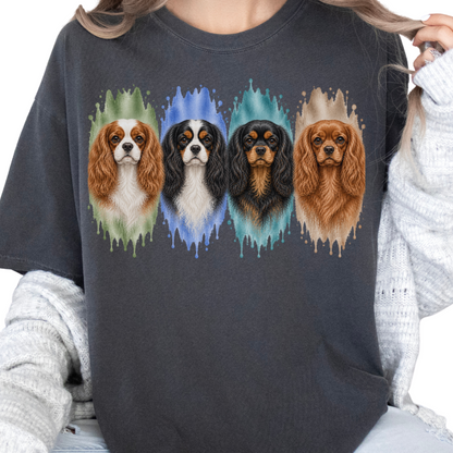 Cavalier King Charles Spaniel Shirt, Blenheim Ruby Tricolor Black Tan Dog Mom Gift