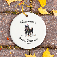 Load image into Gallery viewer, Christmas Black Shiba Inu Ornament, Christmas Lights Dog Keepsake
