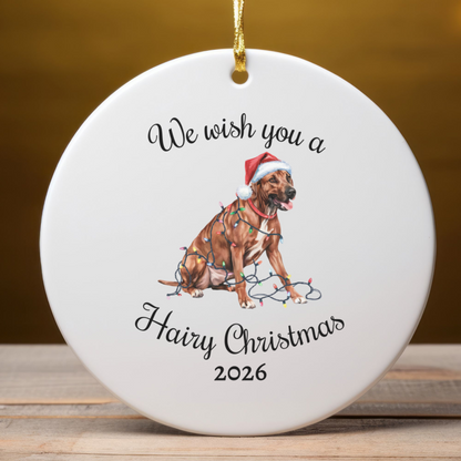 Christmas Rhodesian Ridgeback Ornament, Christmas Lights Dog Keepsake