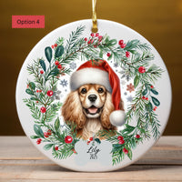Load image into Gallery viewer, Personalized Cocker Spaniel Ornament, Custom Dog Christmas Ornament, Customized Pet Name Ornament, Pet Memorial, Custom Dog Keepsake
