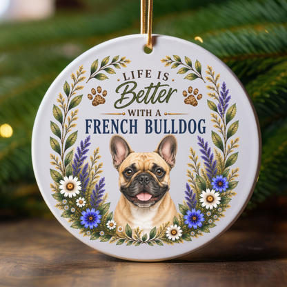 French Bulldog Ornament - Liife Is Better