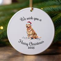 Load image into Gallery viewer, Christmas Golden Retriever Ornament, Christmas Lights Dog Keepsake
