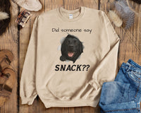 Load image into Gallery viewer, Did Someone Say Snack?? Funny Labrador Retriever Sweatshirt (Black, Yellow, or Chocolate Lab)

