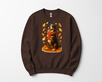 Load image into Gallery viewer, Bernese Mountain Dog Sweatshirt, Cozy Fall Dog Shirt, Cute Dog Sweater, Autumn Dog Lovers Gift, Dog in Leaves, Gift For Dog Moms
