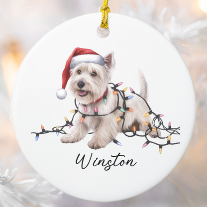 West Highland Terrier Ornament, Personalized Dog Christmas Gift