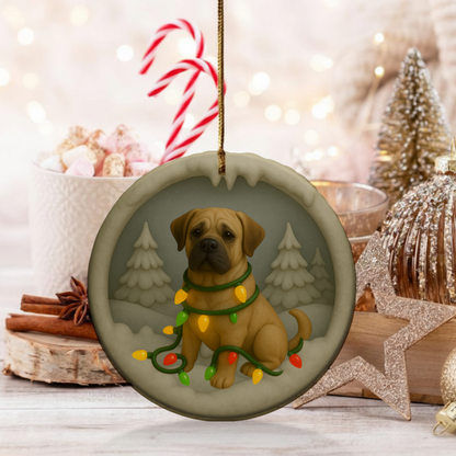 Personalized Mastiff Christmas 3D Clay-Style Dog Keepsake