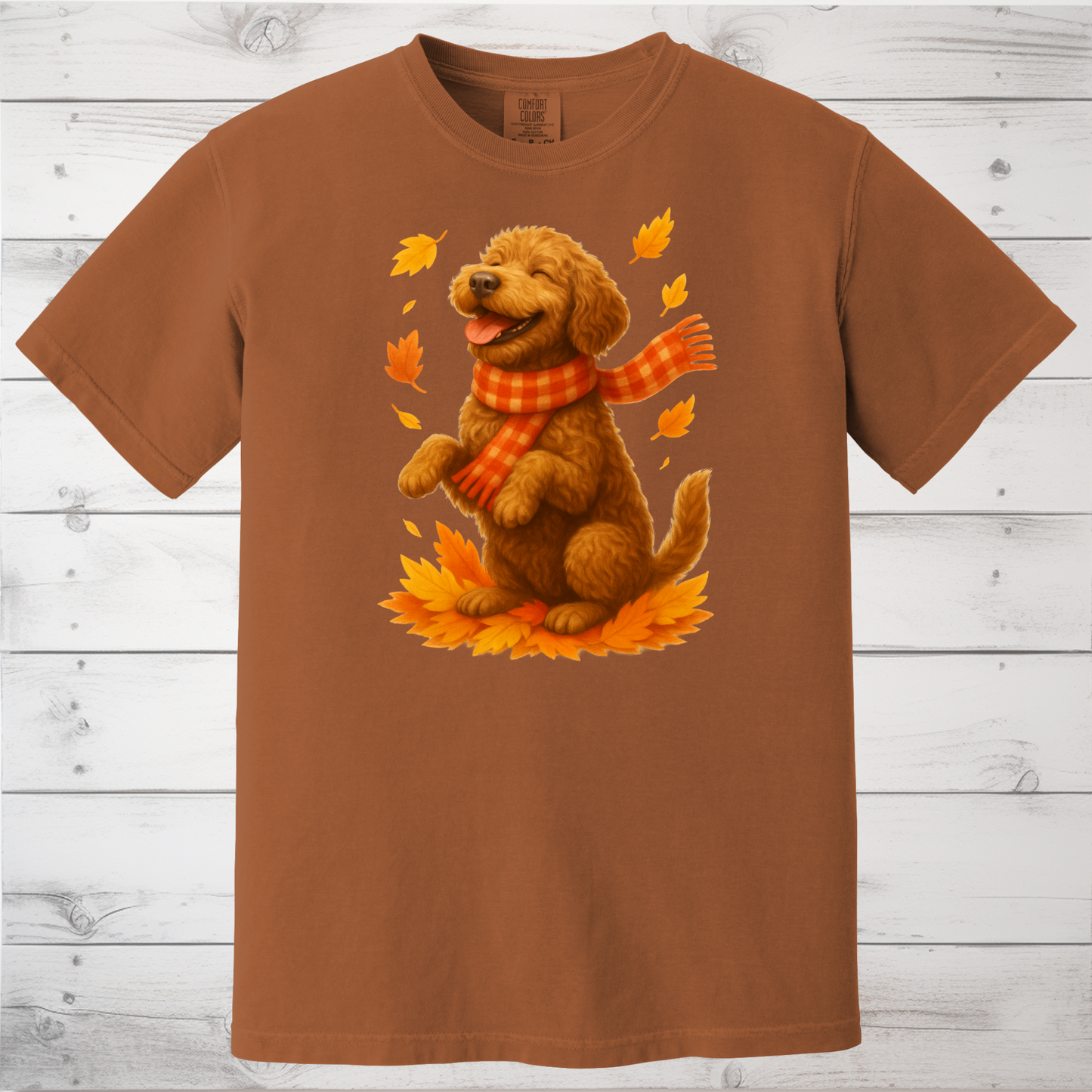 Portuguese Water Dog Autumn Shirt, Cozy Fall Dog Sweatshirt, Cute Brown Dog Lover Gift, Seasonal Apparel Pullover