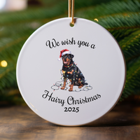 Load image into Gallery viewer, Christmas Rottweiler Ornament, Christmas Lights Dog Keepsake
