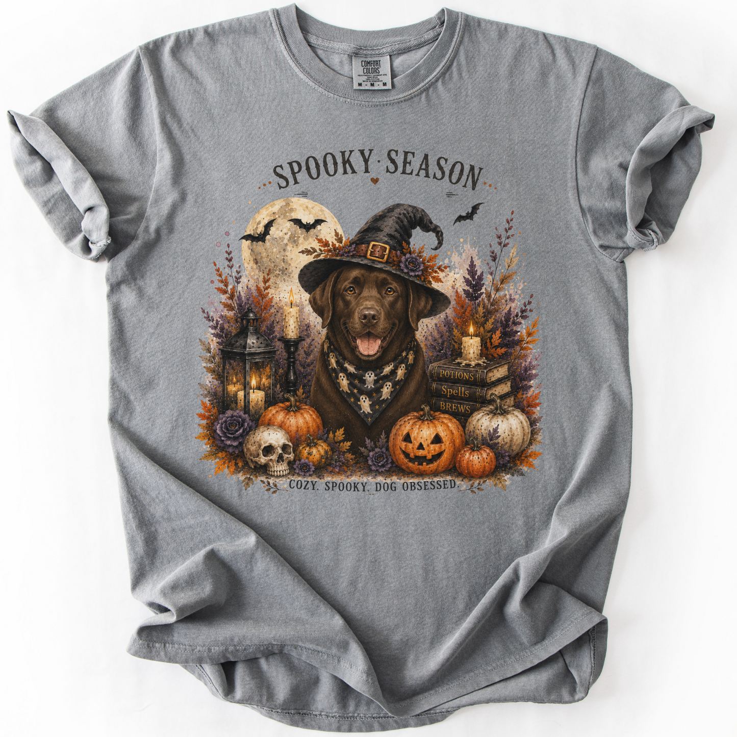 Chocolate Lab Spooky Season Dog Mom Halloween Shirt