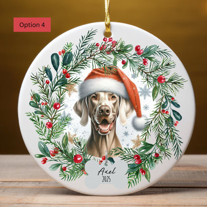 Personalized Weimaraner Christmas Ornament