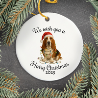 Load image into Gallery viewer, Christmas Basset Hound Ornament, Christmas Dog Keepsake

