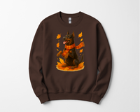 Load image into Gallery viewer, Doberman Autumn Sweater, Dog Lover Fall Apparel, Cozy Pet Sweatshirt Gift, Autumn Dog Fashion
