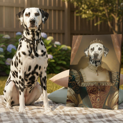 Personalized Queen Dog Portrait, Custom Renaissance Pet Art Canvas