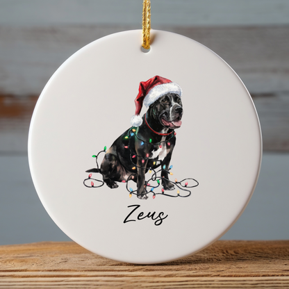 Personalized Cane Corso Christmas Ornament, Festive Dog Keepsake, Ceramic Tree Decoration