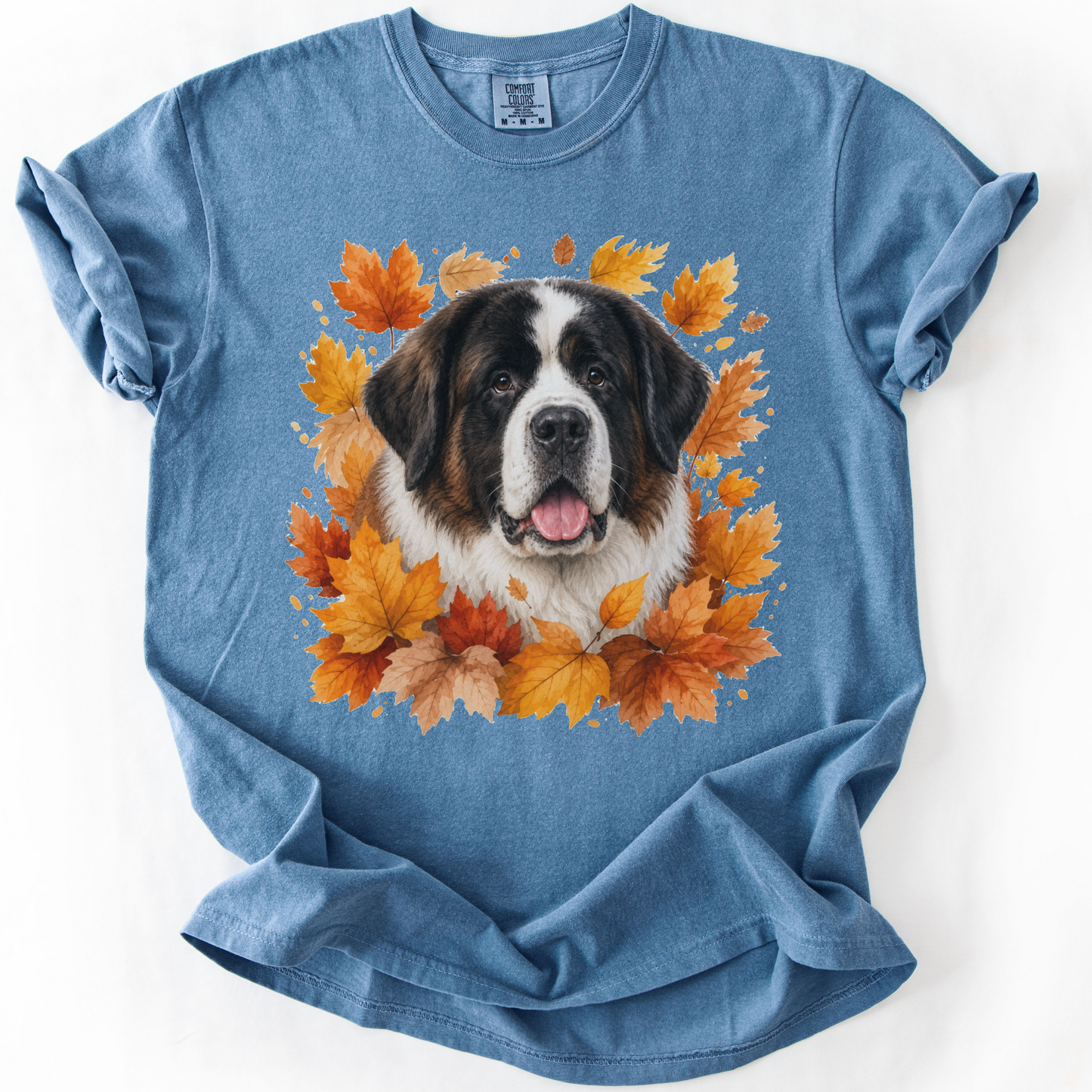 Personalized Dog Photo Fall Shirt Custom Pet Portrait Comfort Colors Autumn Tee
