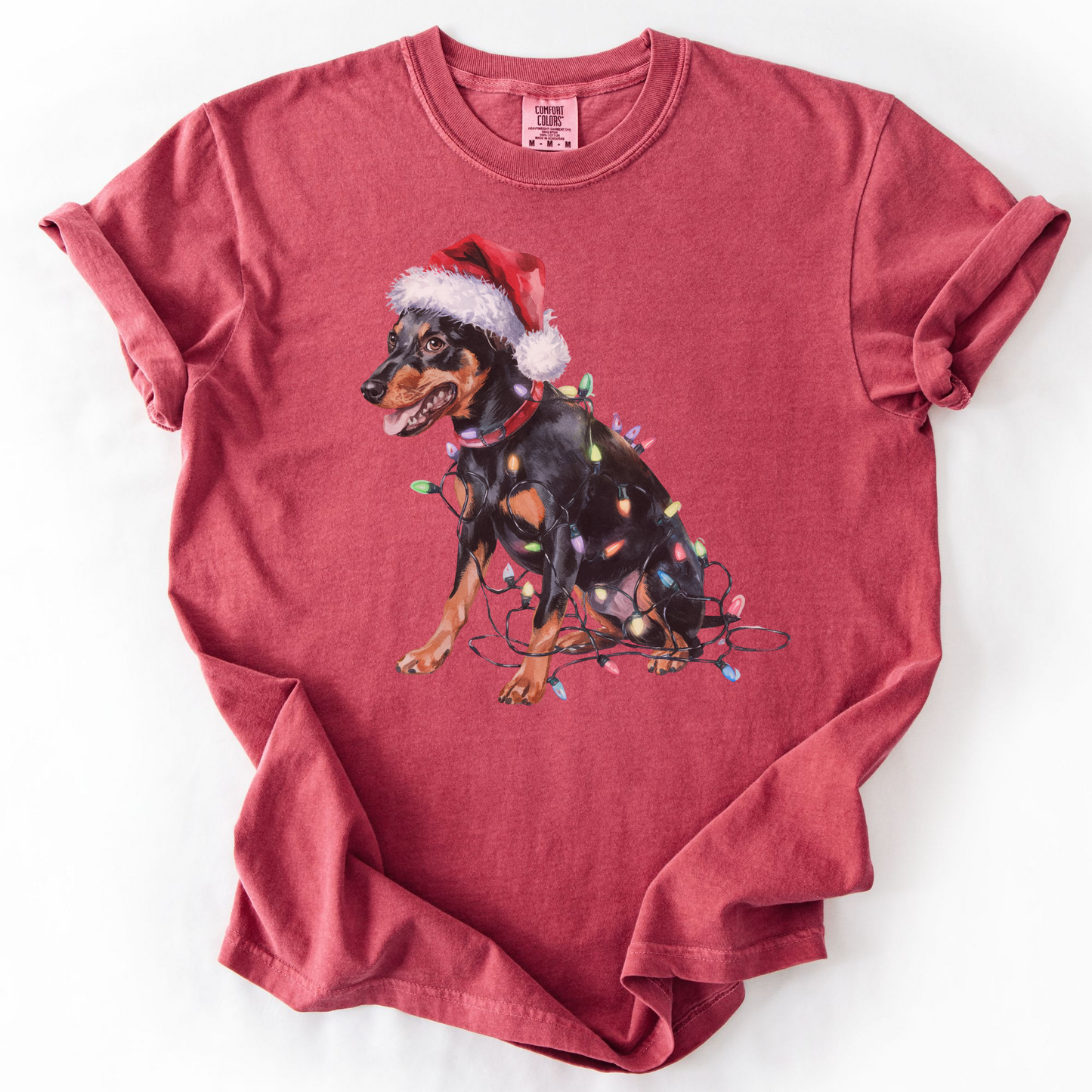 Christmas Miniature Pinscher Shirt, Christmas Lights Dog Tee, Christmas Dog Tee, Miniature Pinscher Mom Tshirt, Gift for Dog Lover