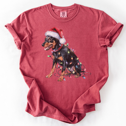 Christmas Miniature Pinscher Shirt, Christmas Lights Dog Tee, Christmas Dog Tee, Miniature Pinscher Mom Tshirt, Gift for Dog Lover