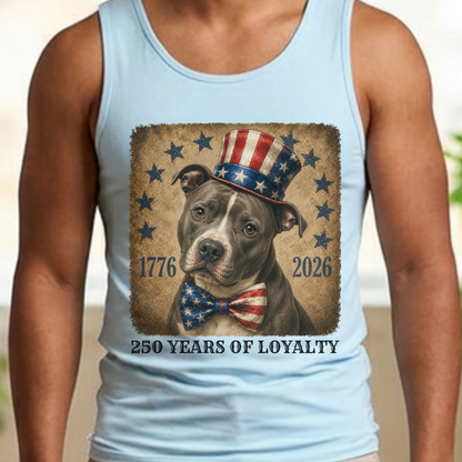 Pitbull Patriotic Tank Top, 250 Years of Loyalty