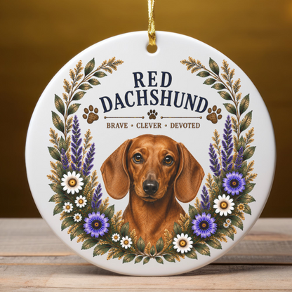 Red Dachshund Ornament, Dachshund Lover Gift, Doxie Mom Gift, Wiener Dog Keepsake