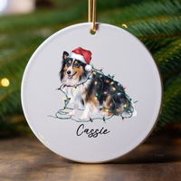 Load image into Gallery viewer, Personalized Shetland Sheepdog Ornament, Custom Dog Lover Gift
