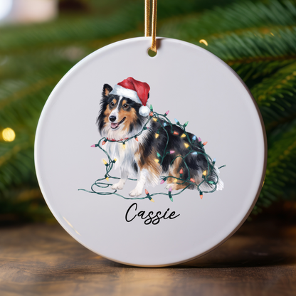 Personalized Shetland Sheepdog Ornament, Custom Dog Lover Gift