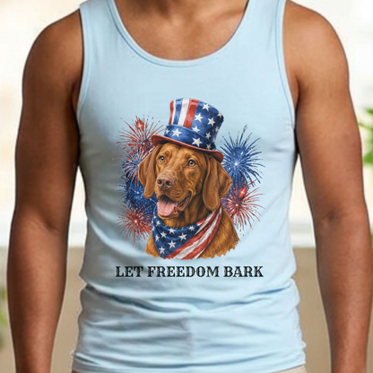 Vizsla Tank Top, Patriotic Let Freedom Bark