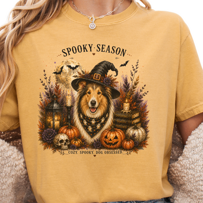 Collie Spooky Season Dog Mom Halloween Shirt