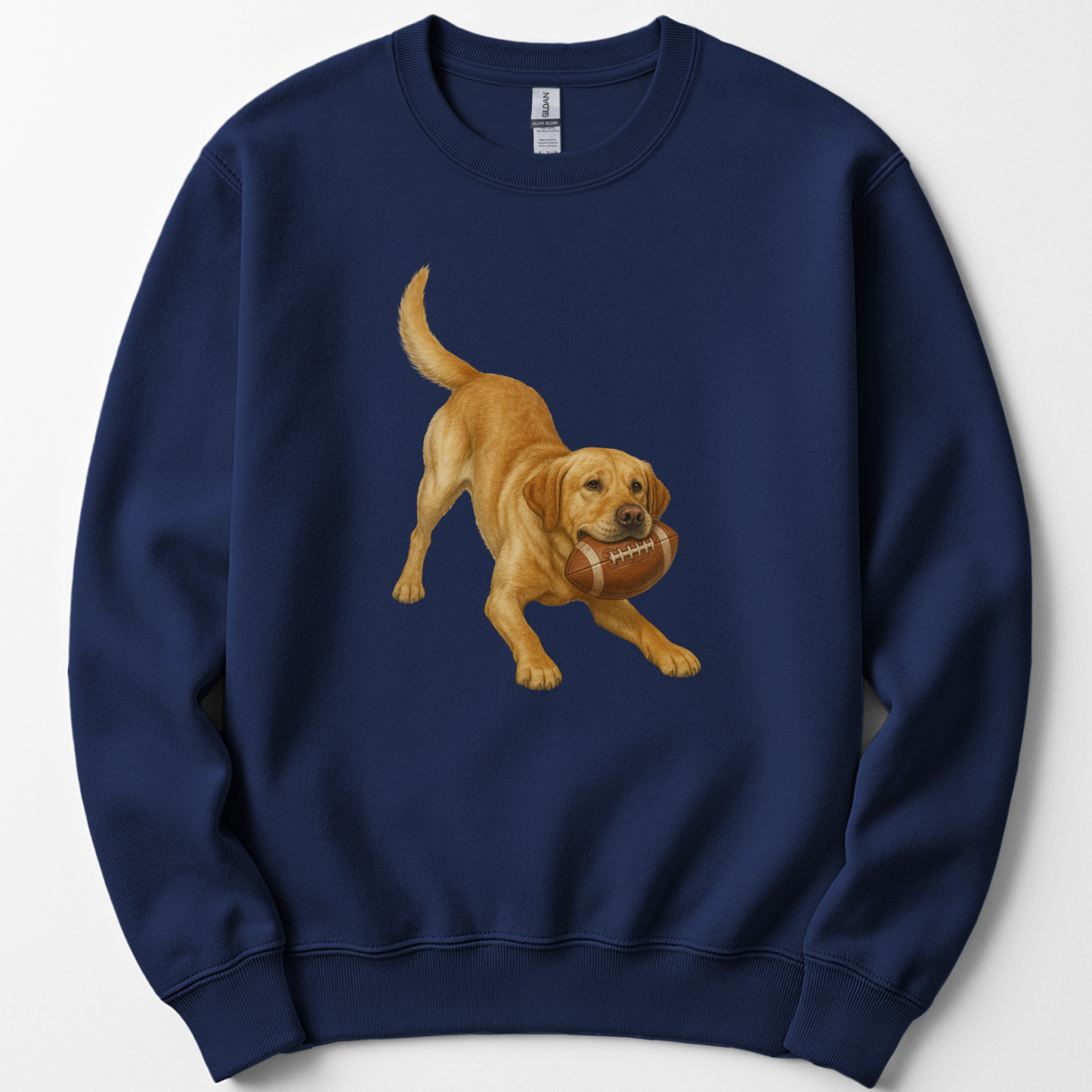 Yellow Lab Football Sweatshirt Dog Lover Game Day Crewneck Labrador Mom Gift