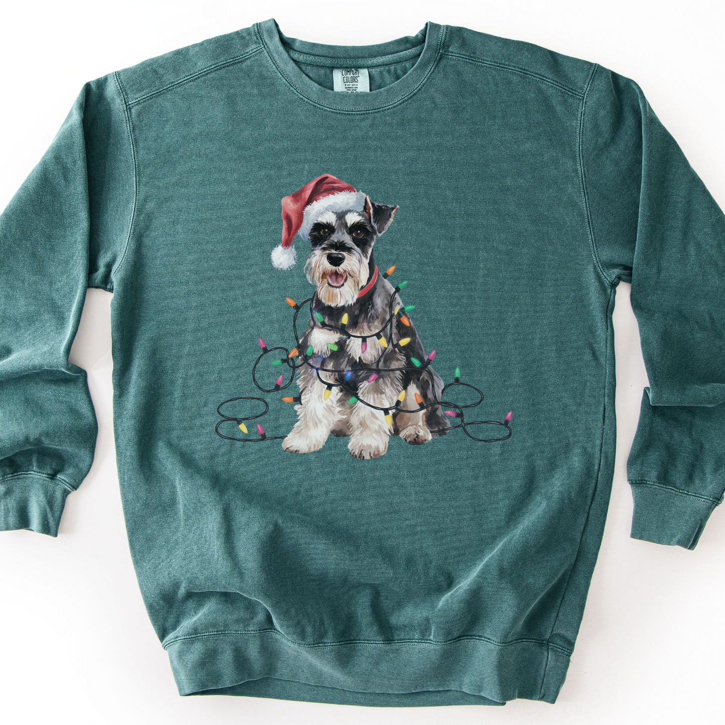 Schnauzer Christmas Lights Sweatshirt, Festive Dog Lover Apparel, Holiday Pet Sweater