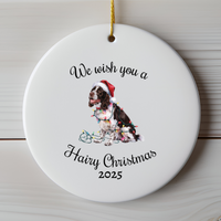 Load image into Gallery viewer, Christmas Brown Springer Spaniel Ornament, Christmas Lights Dog Keepsake
