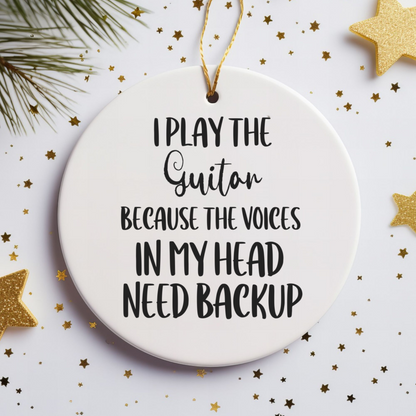 Guitar Ornament, Ceramic Music Lover Gift