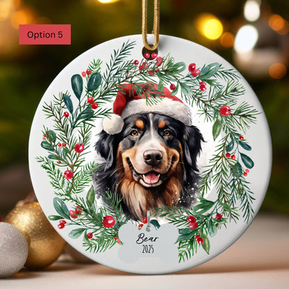 Personalized Bernese Mountain Dog Christmas Ornament