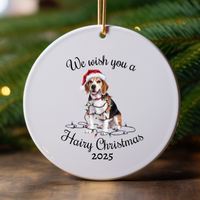 Load image into Gallery viewer, Christmas Beagle Ornament, Beagle Mom, Christmas Lights Dog Keepsake
